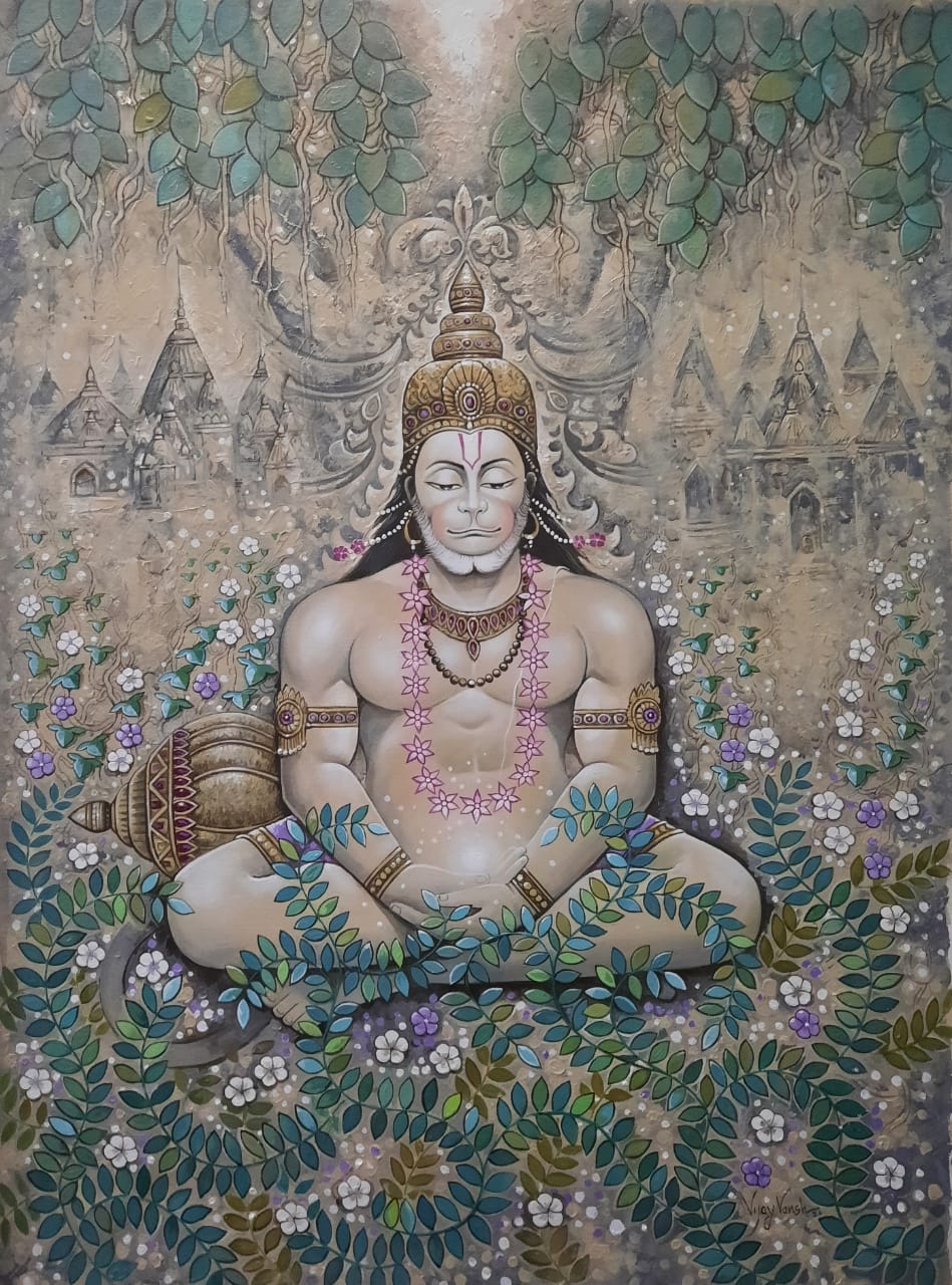 Meditating lord Hanuman