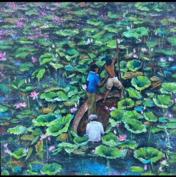 Fishing in Lotus Pond
