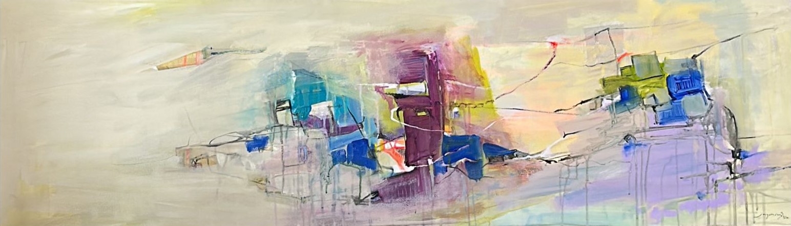 CityScape, Acrylic on Canvas, 18 x 60 in, 90,000